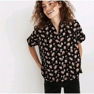 Madewell Corduroy Daily Button Front Shirt Homestead Bouquet Size XXS NWT